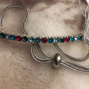 New Multi Swarovski gemstone adjustable bracelet.